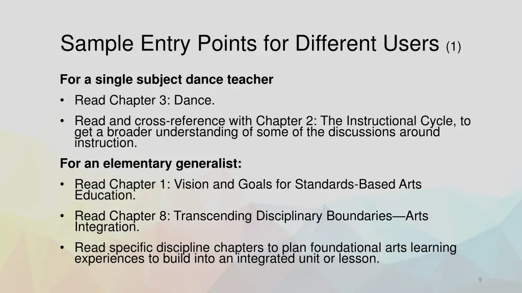 sample entry points for different users 1