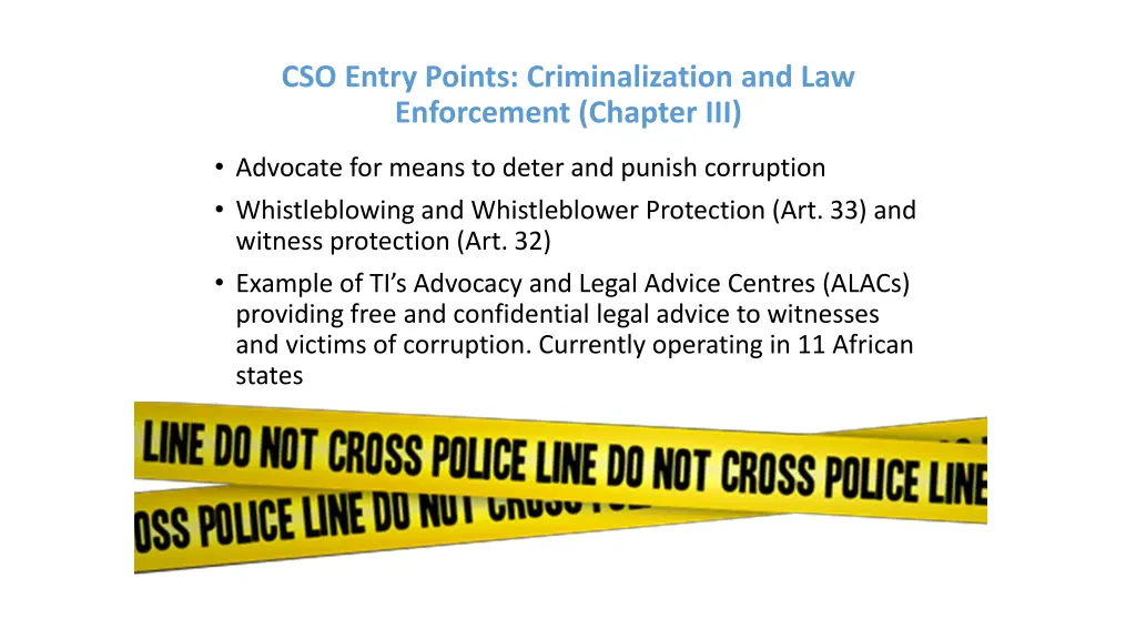 cso entry points criminalization