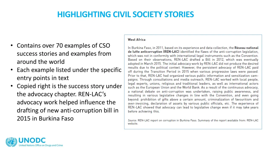 highlighting civil society stories