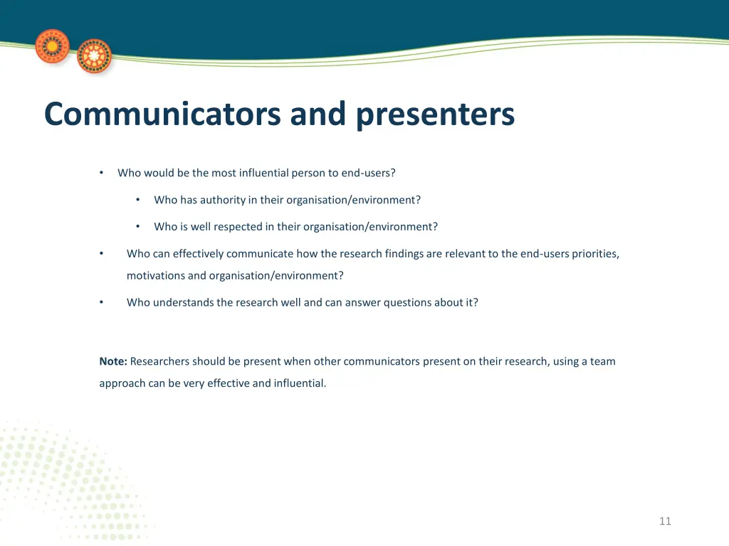 communicators and presenters