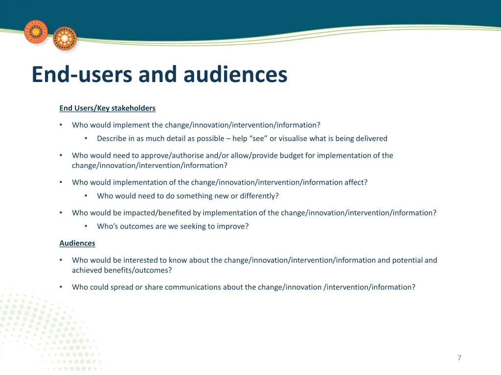 end users and audiences