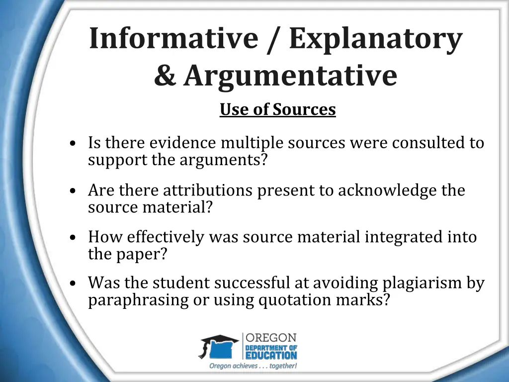 informative explanatory argumentative