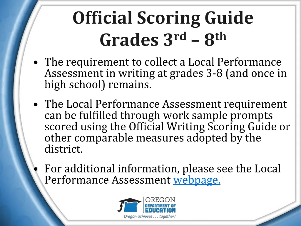 official scoring guide grades