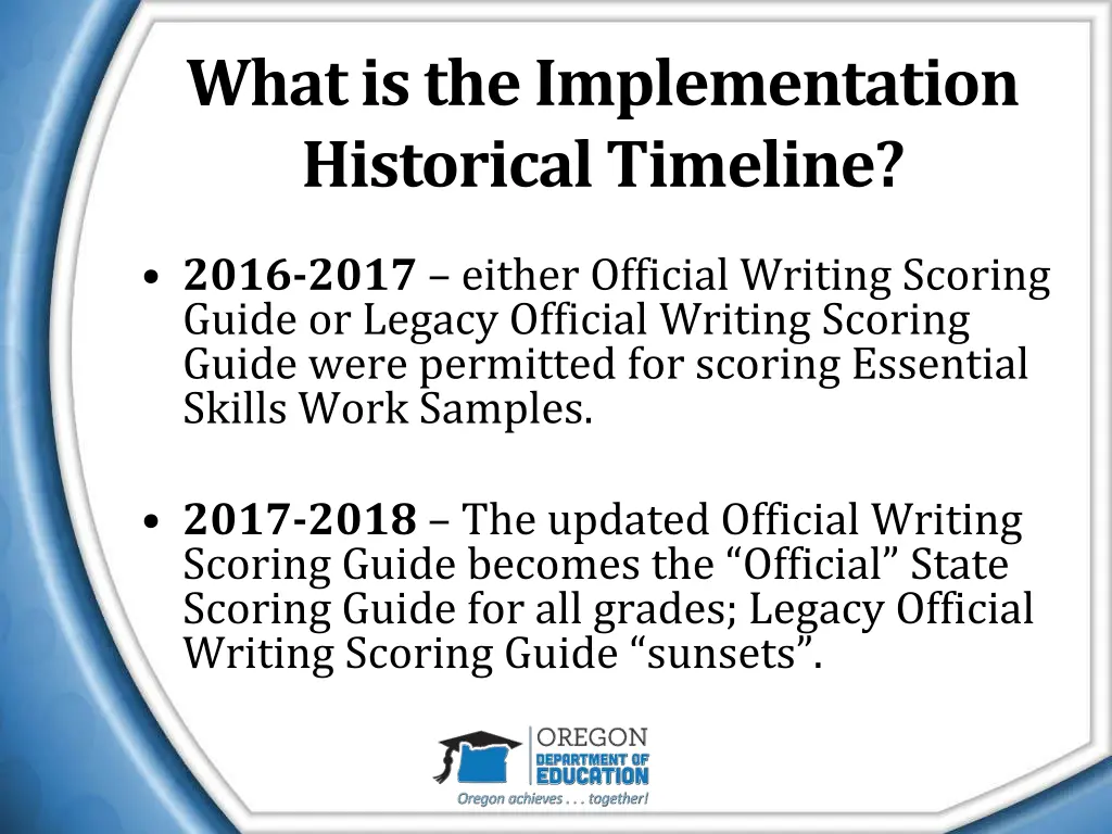 what is the implementation historical timeline