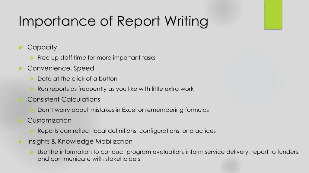 importance of report writing