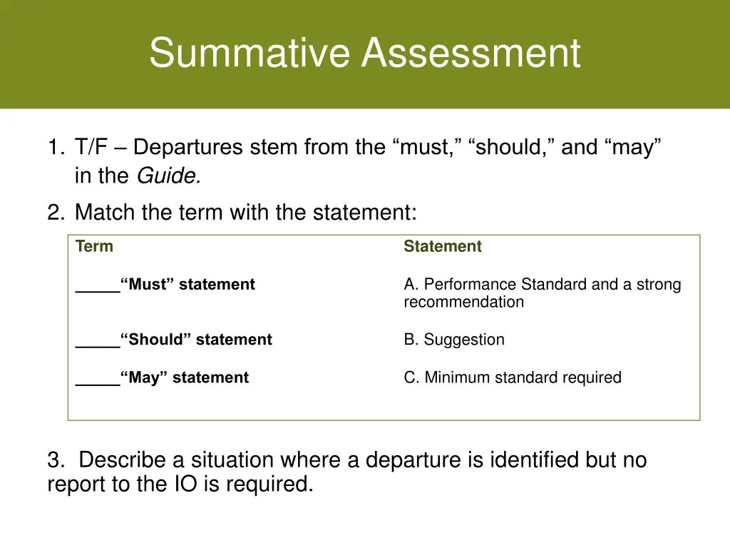 summative assessment