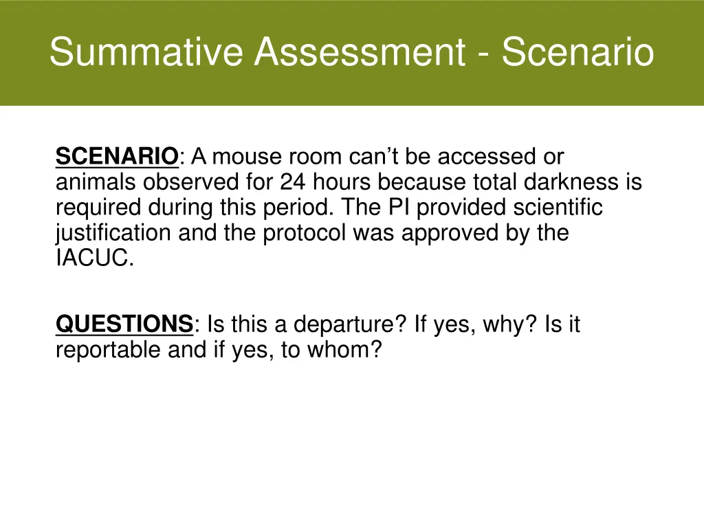 summative assessment scenario