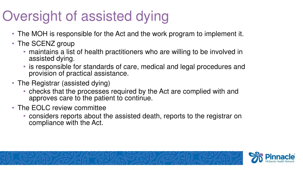 oversight of assisted dying