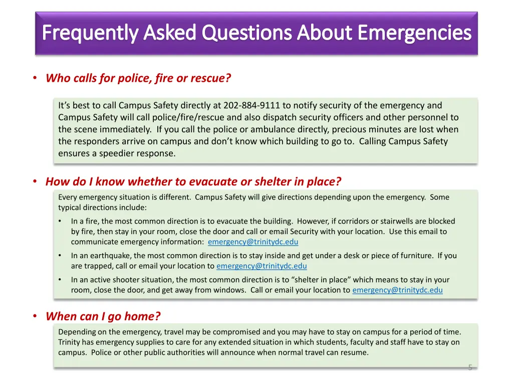 frequently asked questions about emergencies