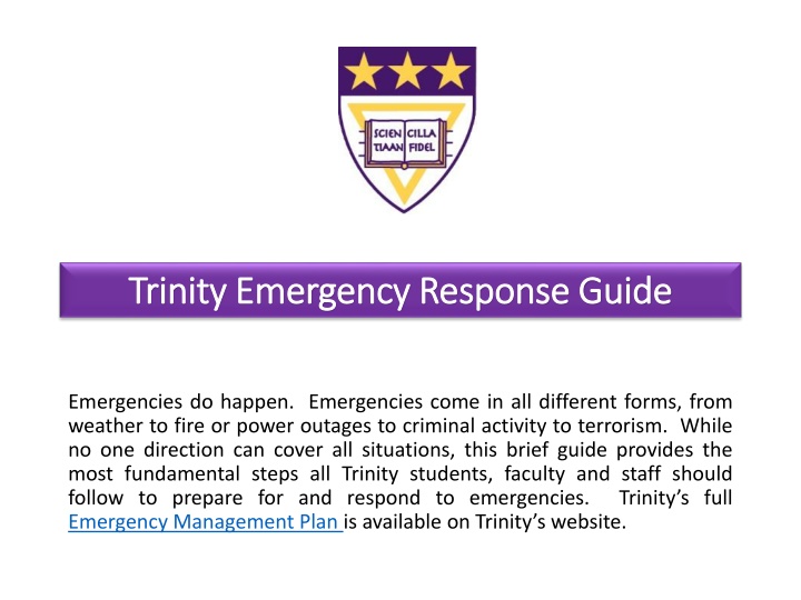 trinity emergency response guide trinity