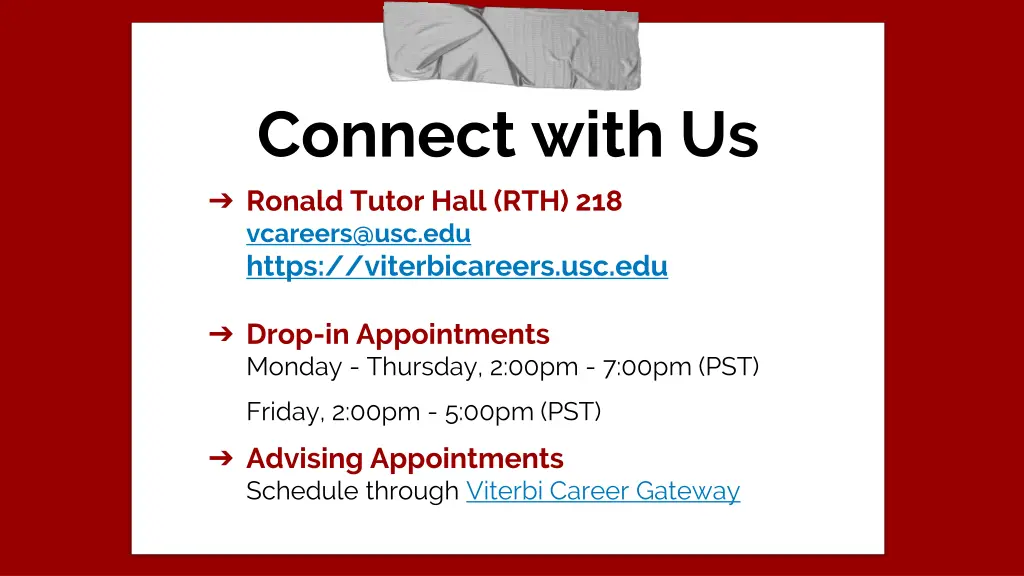 connect with us ronald tutor hall