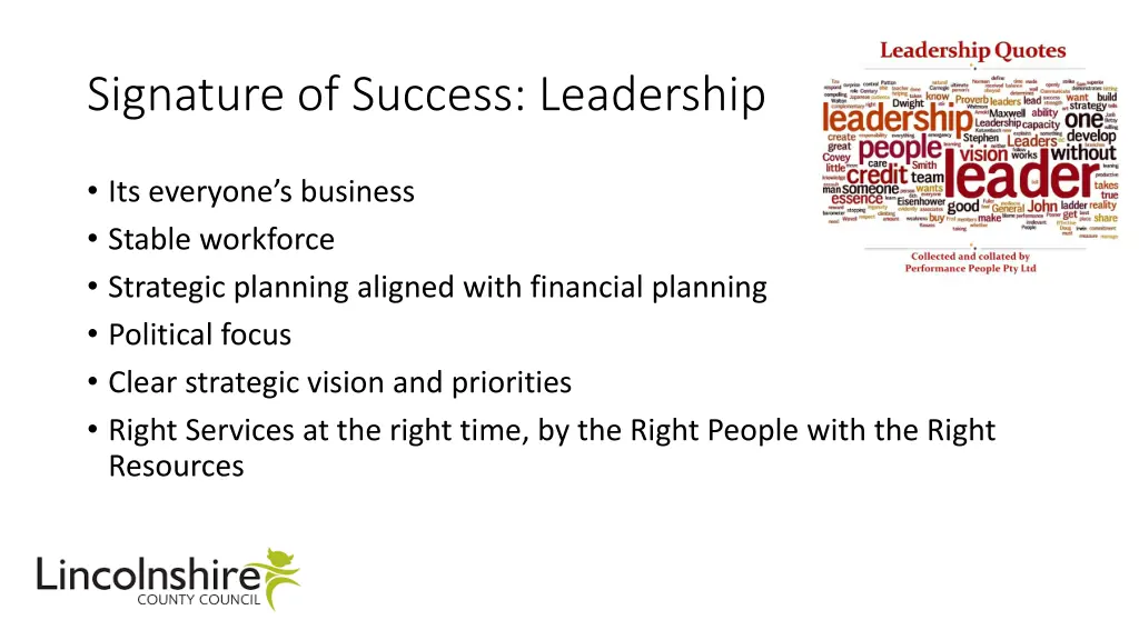 signature of success leadership