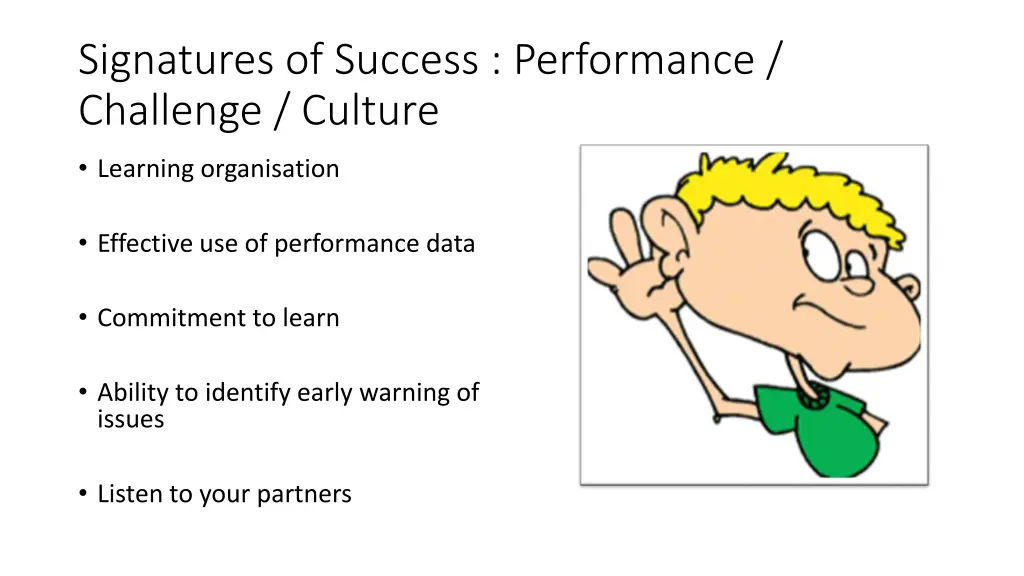 signatures of success performance challenge