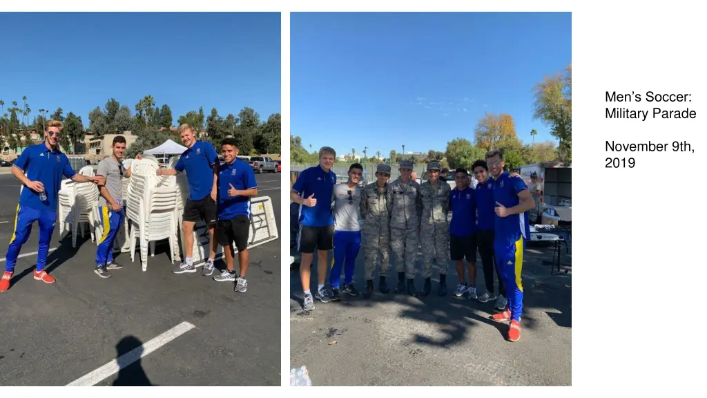 men s soccer military parade