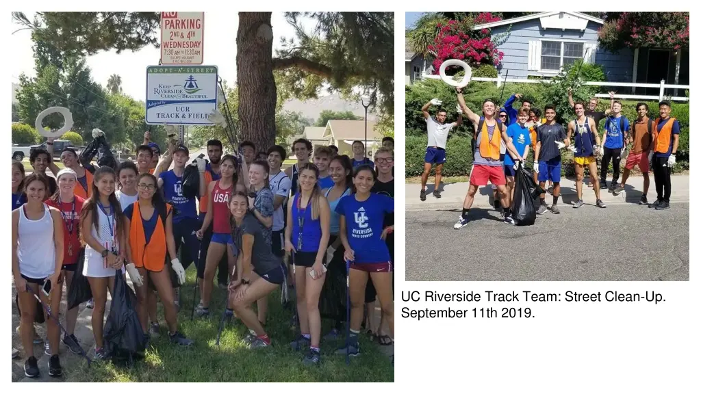 uc riverside track team street clean up september