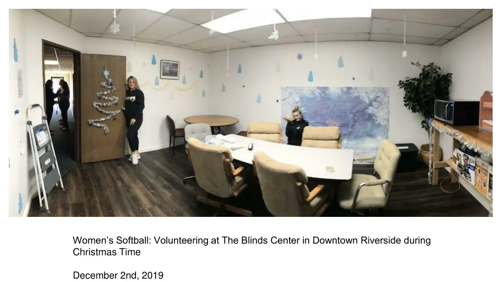 women s softball volunteering at the blinds 4