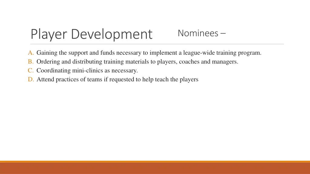 player development