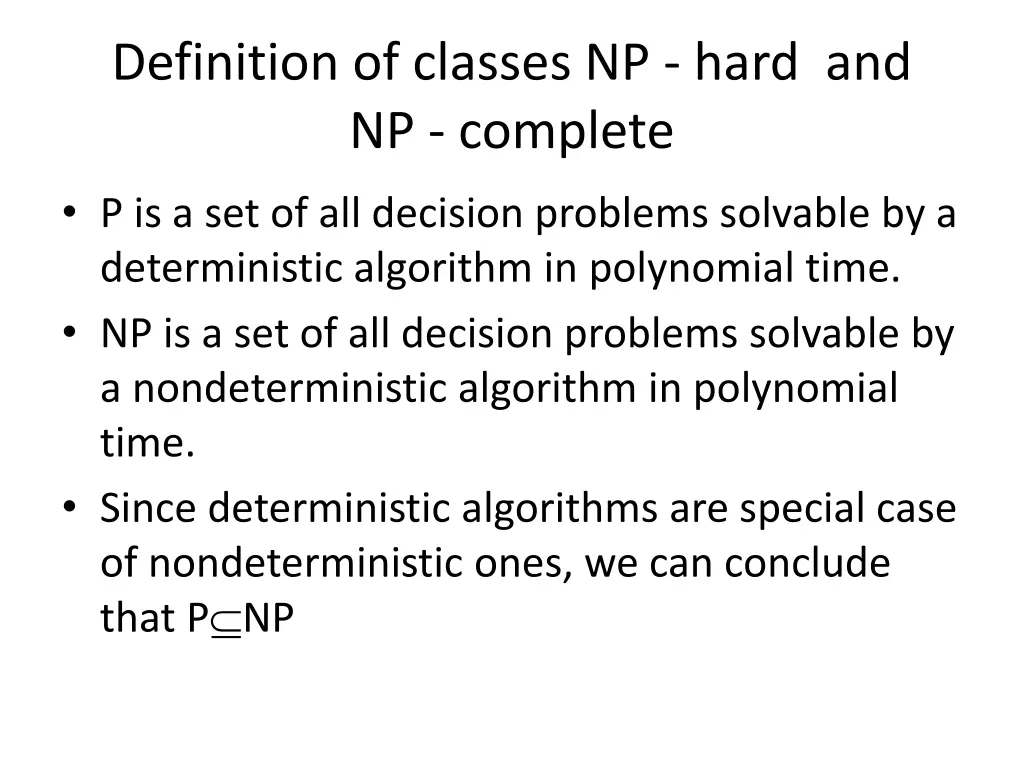 definition of classes np hard and np complete