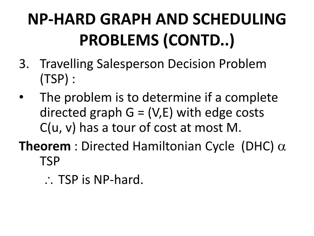 np hard graph and scheduling problems contd 2