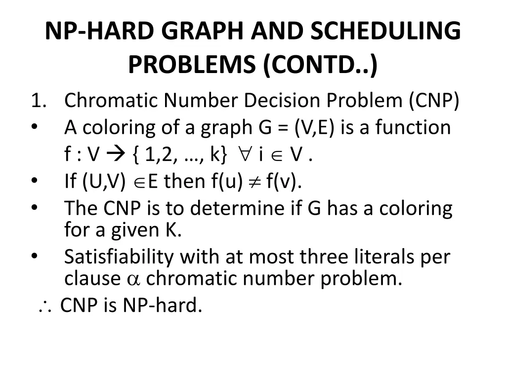 np hard graph and scheduling problems contd