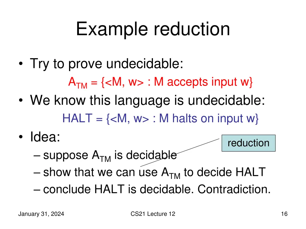 example reduction