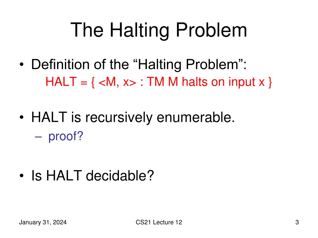 the halting problem