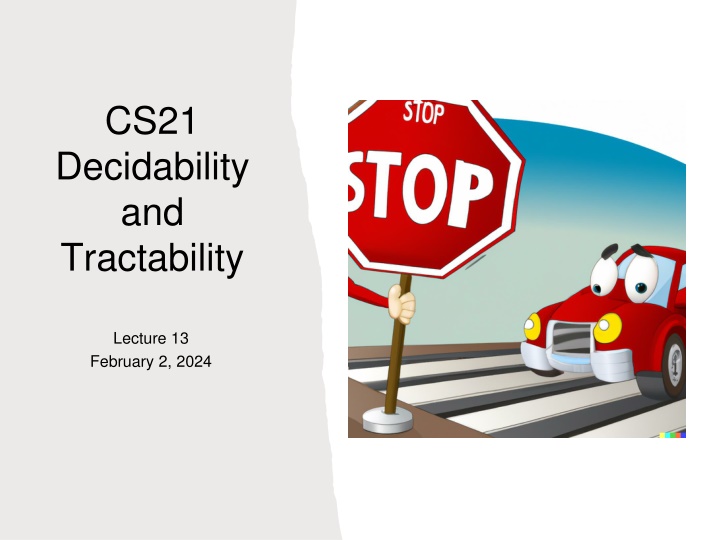 cs21 decidability and tractability