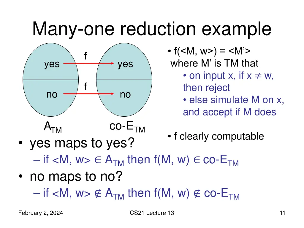 many one reduction example 1