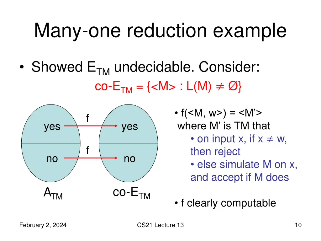 many one reduction example