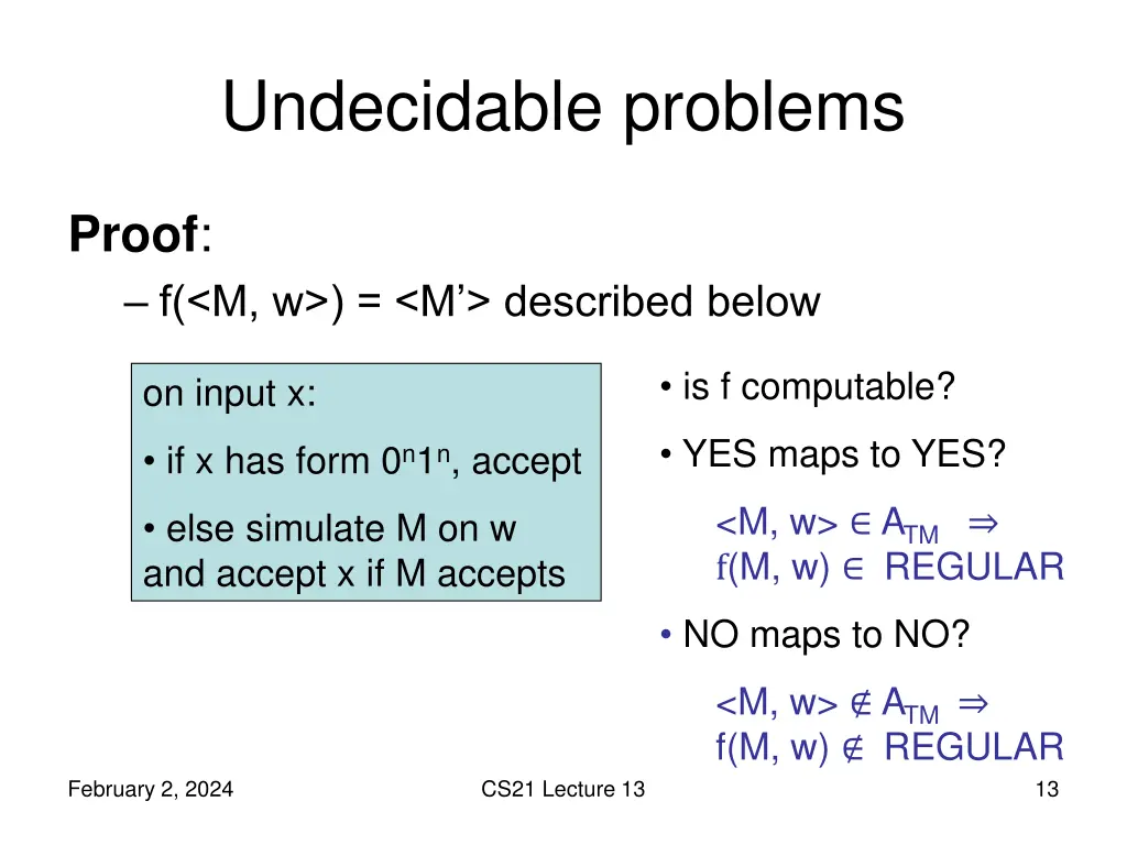 undecidable problems 1