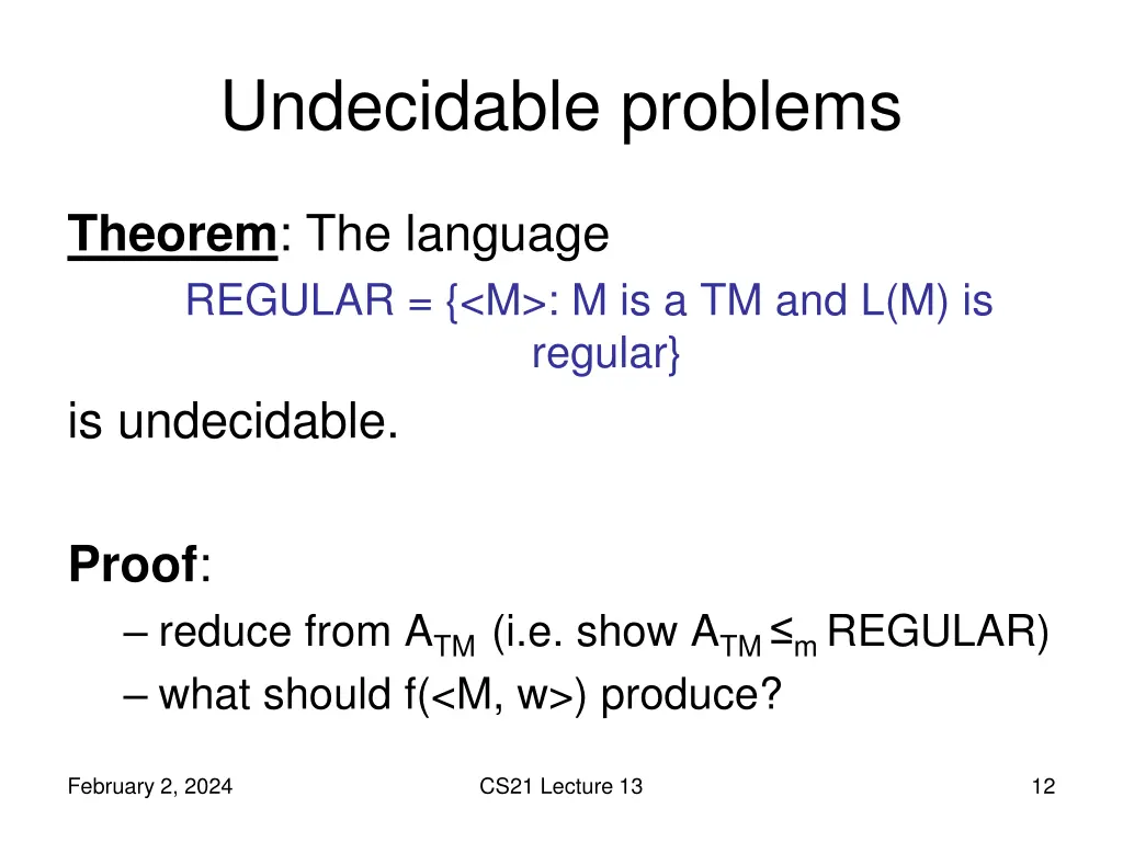 undecidable problems