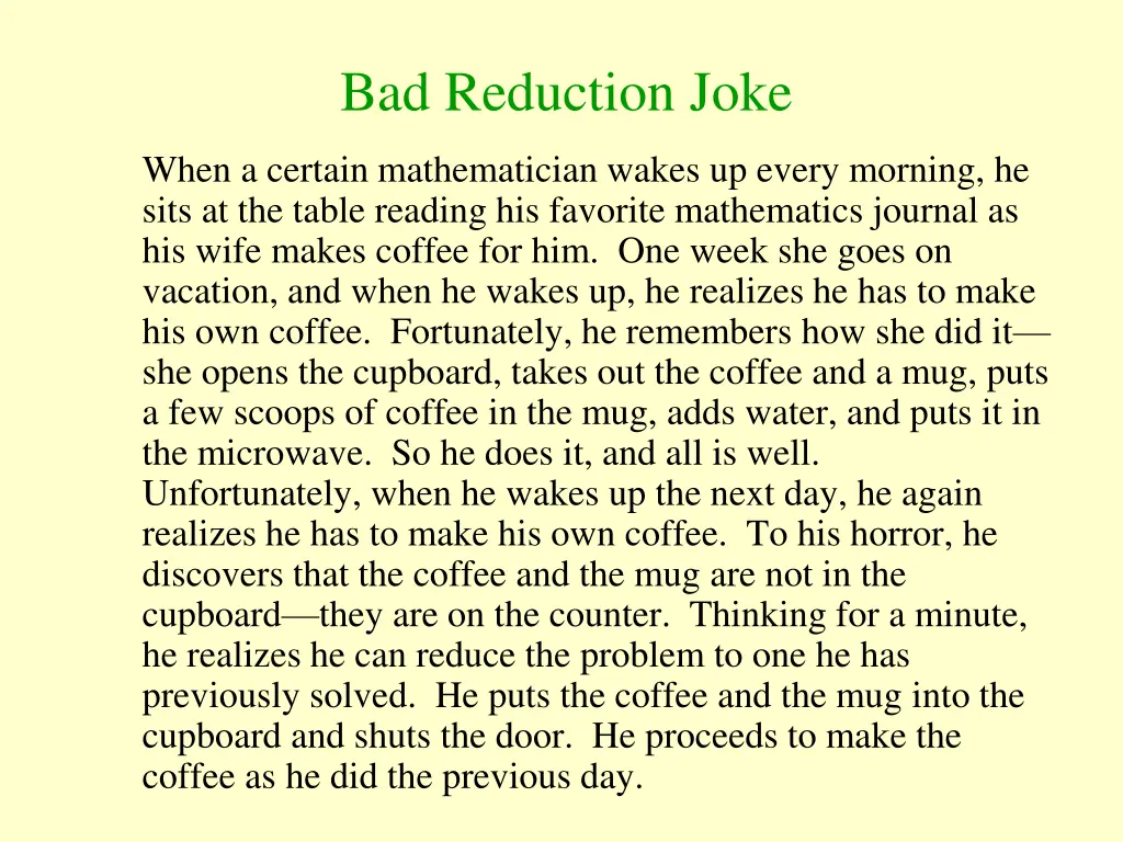 bad reduction joke