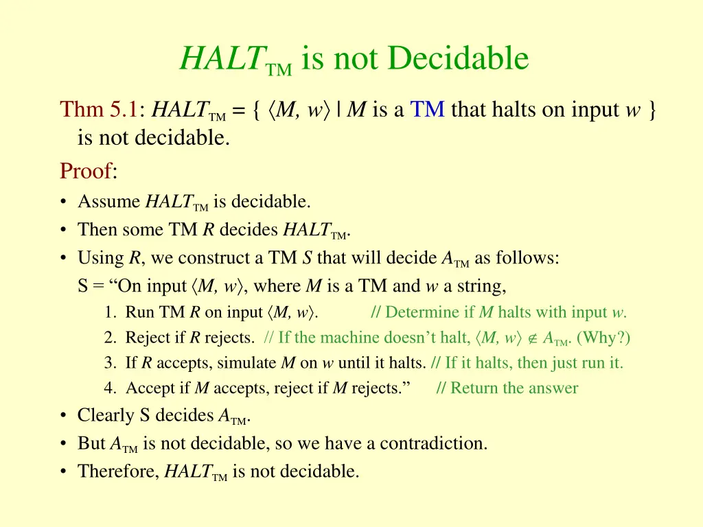 halt tm is not decidable