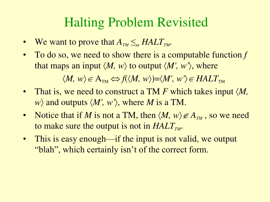 halting problem revisited