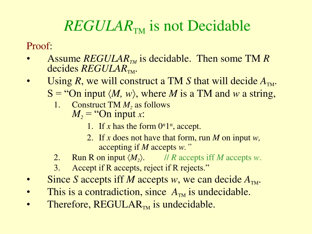 regular tm is not decidable 2