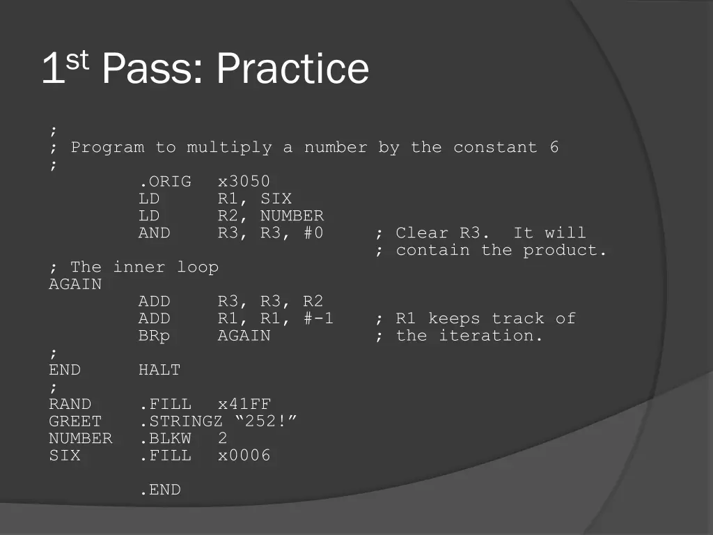 1 st pass practice