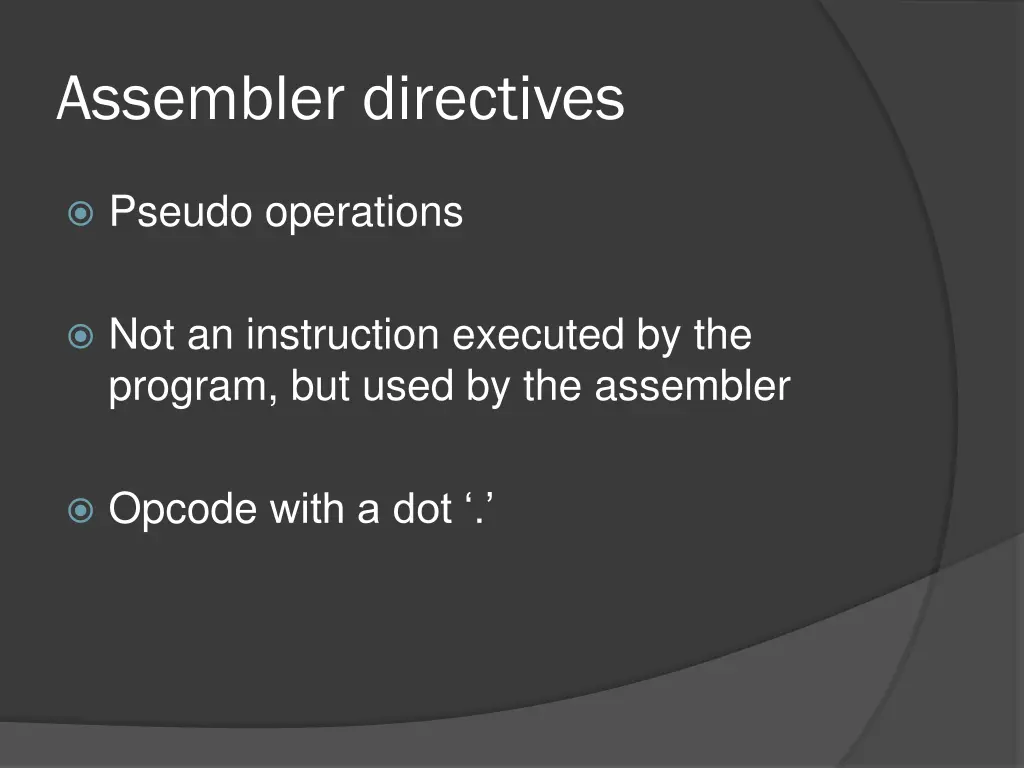 assembler directives