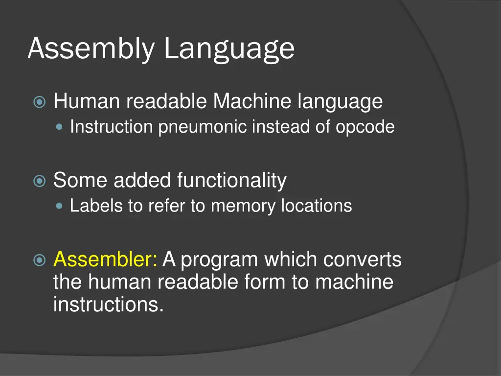 assembly language