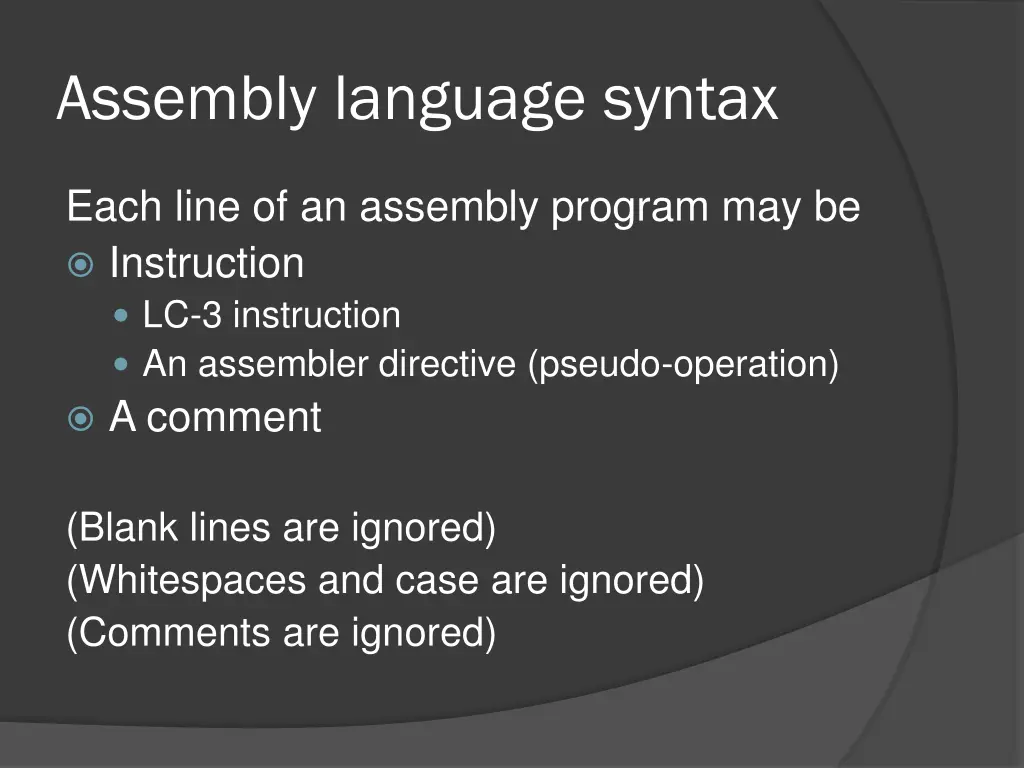 assembly language syntax