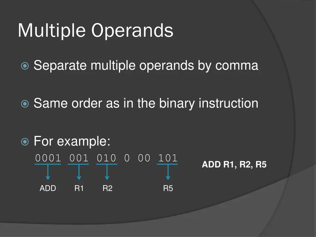 multiple operands