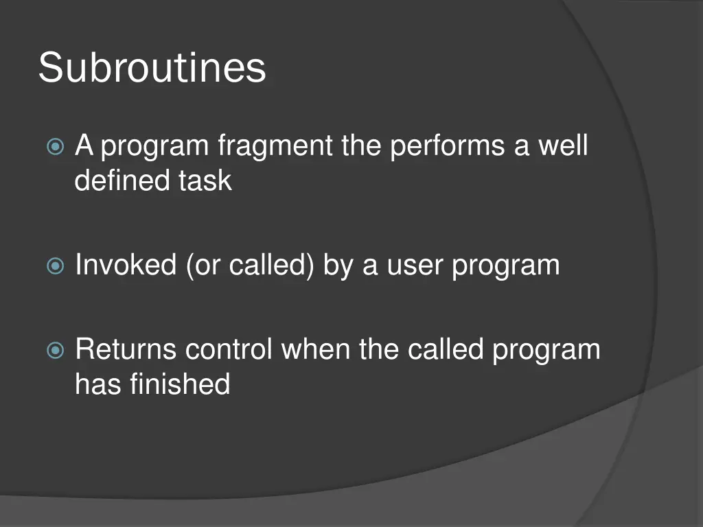 subroutines