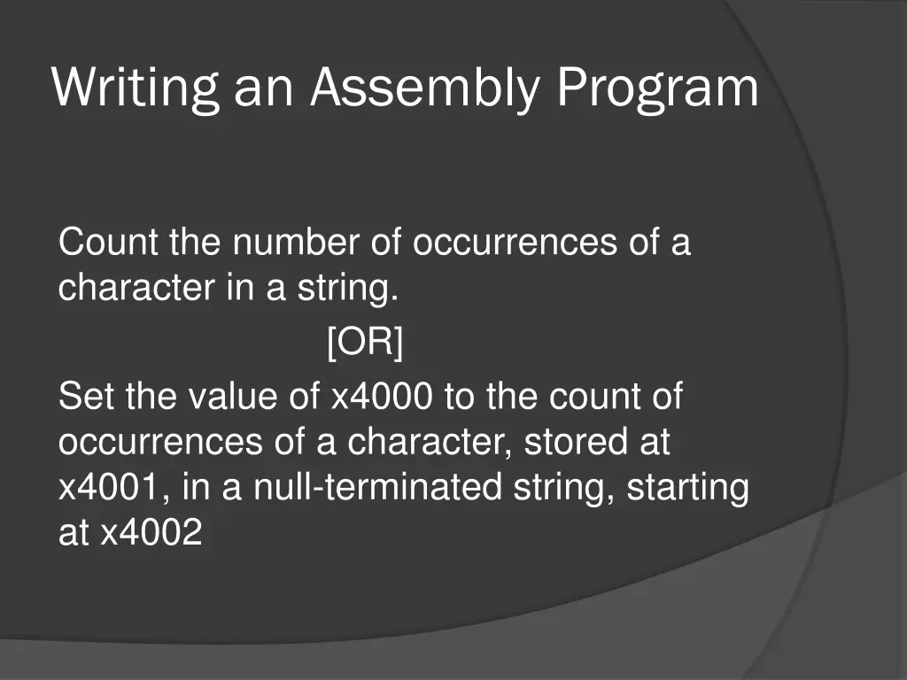 writing an assembly program