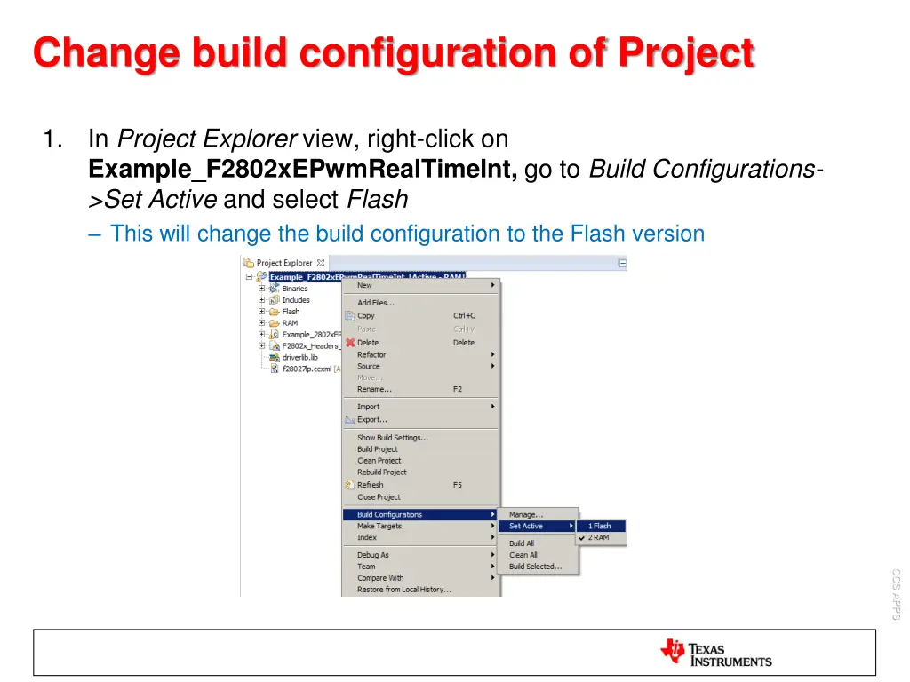 change build configuration of project