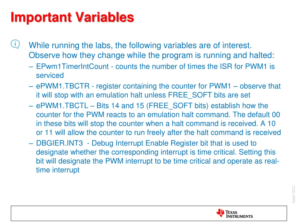 important variables