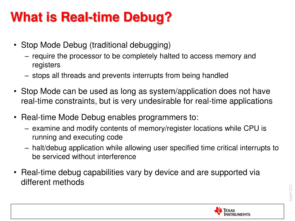 what is real time debug