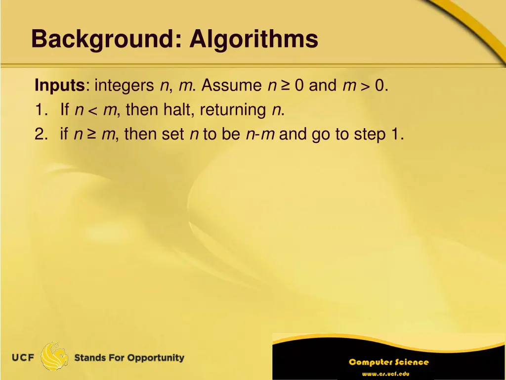 background algorithms