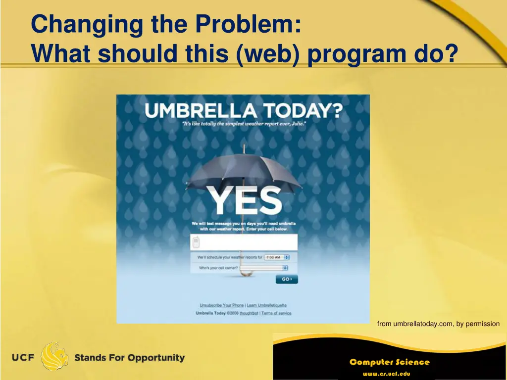 changing the problem what should this web program