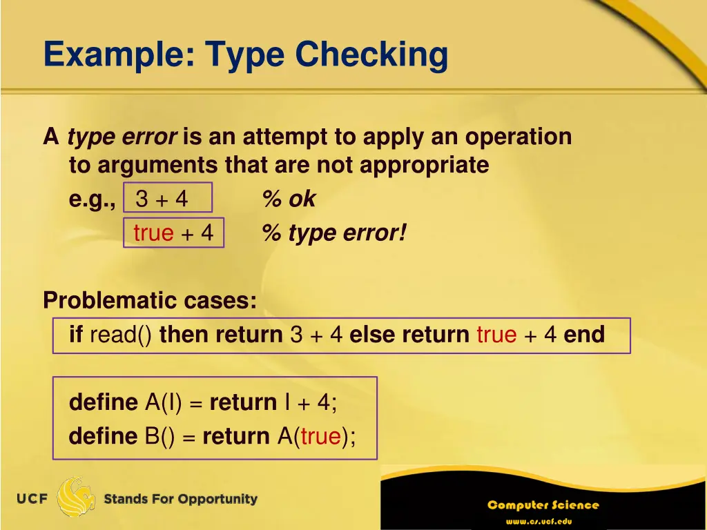 example type checking