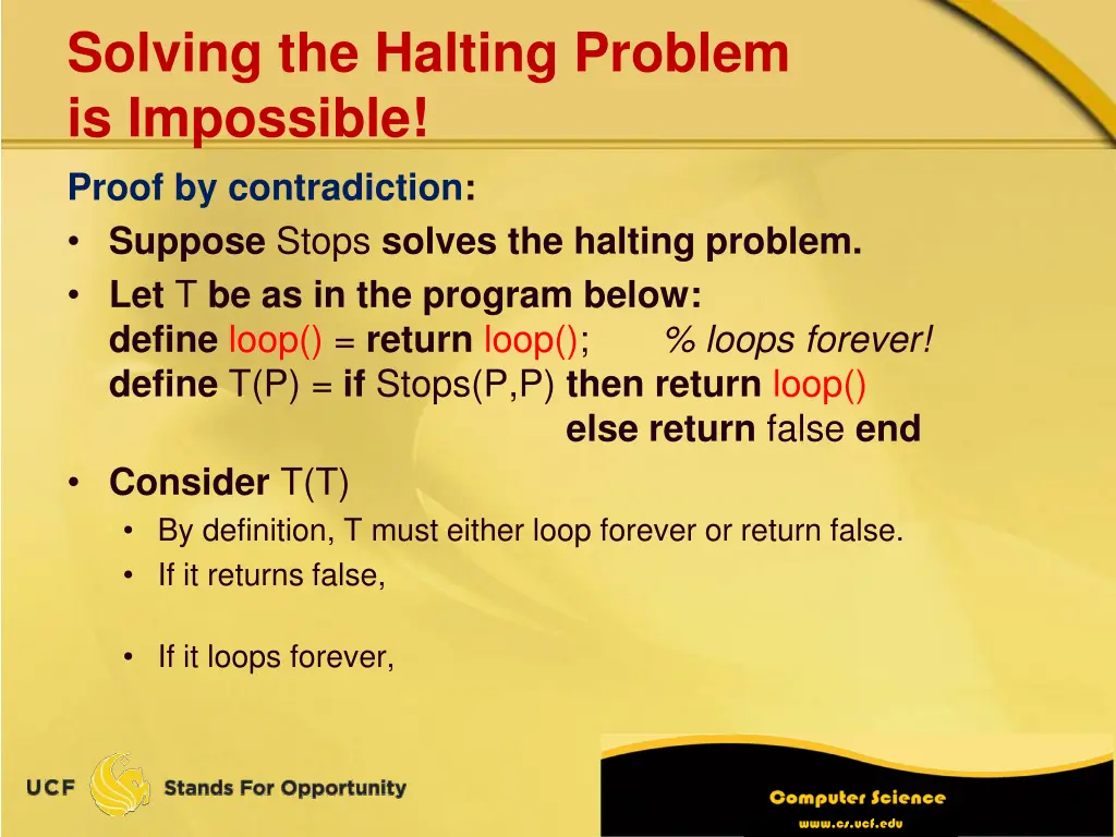 solving the halting problem is impossible proof