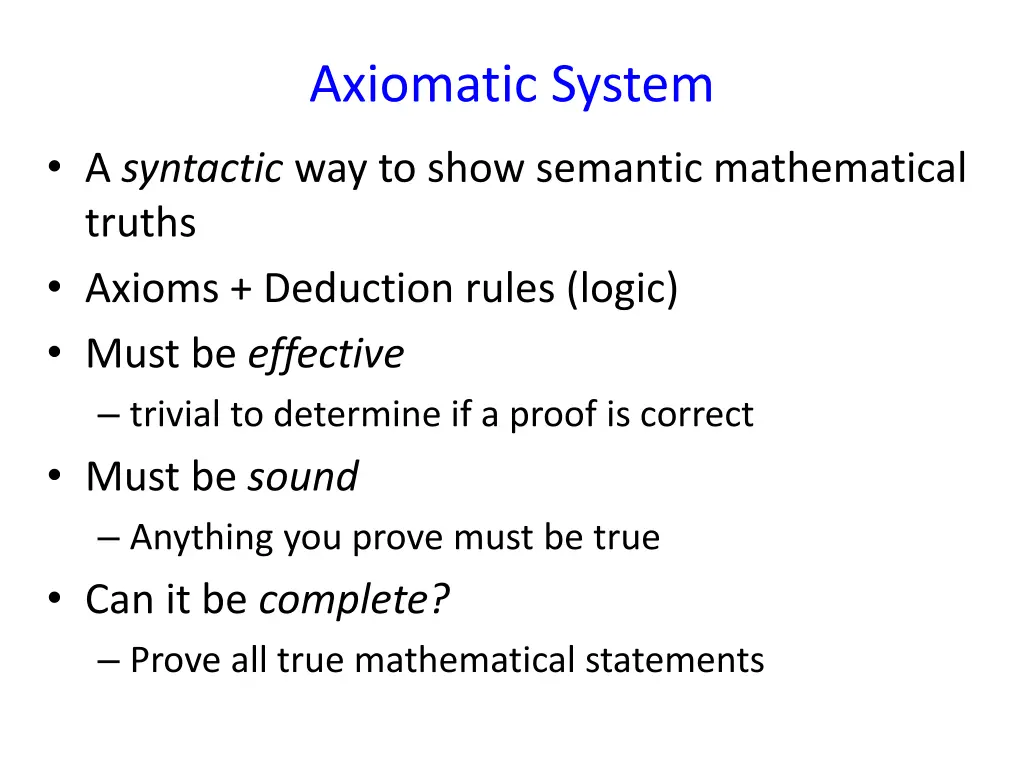 axiomatic system